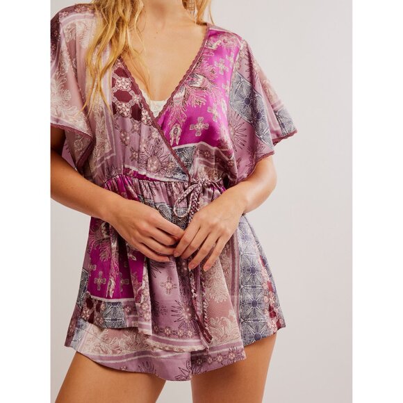 🎉LAST CHANCE🎉 FREE PEOPLE Oasis Romper / Dawn Pink Combo - Picture 2 of 6